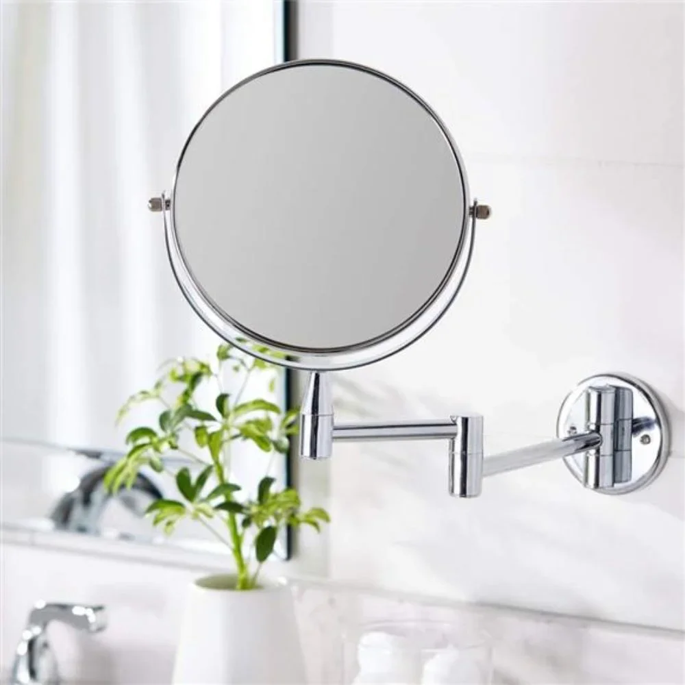 Wall Mounted Vanity Makeup Mirror 1X/5X Magnification Extendable Double Sided